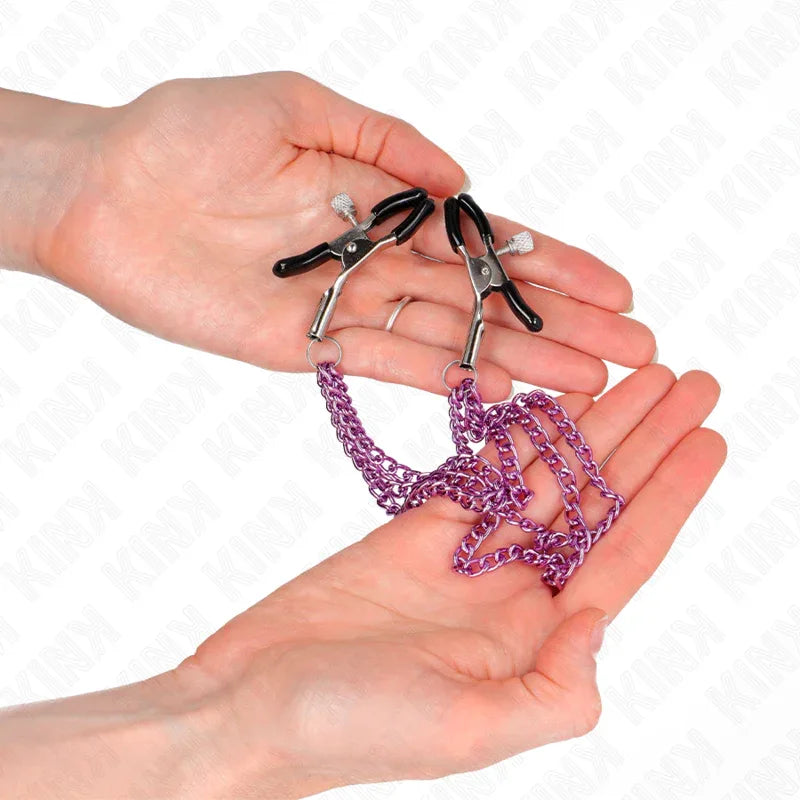 Kink – Pinces à Metelier avec 3 Chaînes Violet 20 / 23 / 28 cm