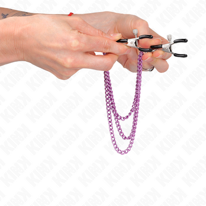 KINK - PINZAS DE TRABAJO CON 3 CADENAS MORADA 20/23/28 CM