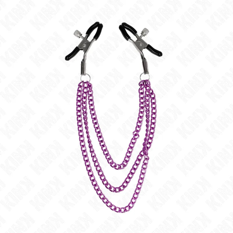 Kink – Pinces à Metelier avec 3 Chaînes Violet 20 / 23 / 28 cm