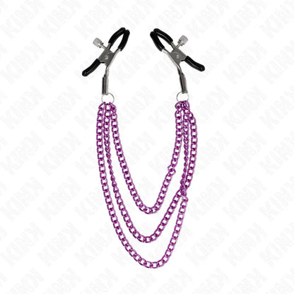 Kink – Pinces à Metelier avec 3 Chaînes Violet 20 / 23 / 28 cm