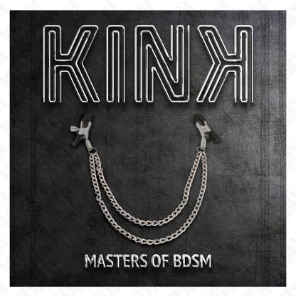 Kink – Pinces à Teteaux avec 2 Chaînes Épaisses Argent 20 / 23 cm