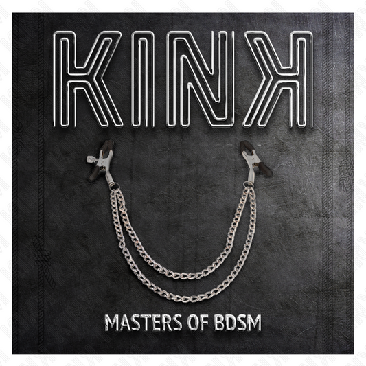 KINK - ABRAZADERAS DE CABEZA CON 2 CADENAS GRUESAS DE PLATA 20/23 CM