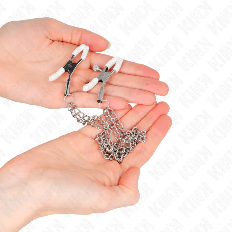 Kink – Pinces à Metelier avec 2 Chaînes Fines Argent 20 / 23 cm