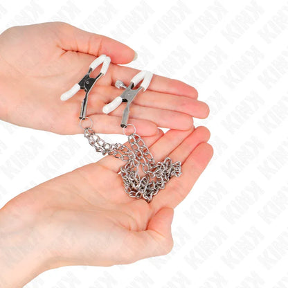 Kink – Pinces à Metelier avec 2 Chaînes Fines Argent 20 / 23 cm