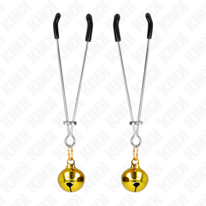 KINK - PINZAS FINAS PARA TELÉFONO CON CAMPANA DORADA DE 7 CM