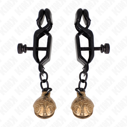 KINK - ABRAZADERAS DE METELÓN ESTILO CAMPANA NEGRA 7 CM