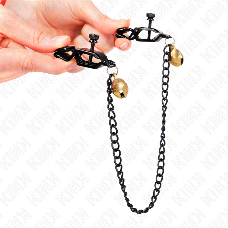 KINK - ABRAZADERAS METON CADENA PLANA Y CAMPANA PLATA 30 CM