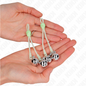 KINK - PINCES À TETON LUMINUSES CRÂNE AVEC ANNEAU CLOCHES RÉGLABLES VERT / ARGENT