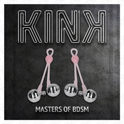 Kink – Pinces à Télépin Lumineuses Crâne avec Anneau Cloches Réglables Rose / Argent