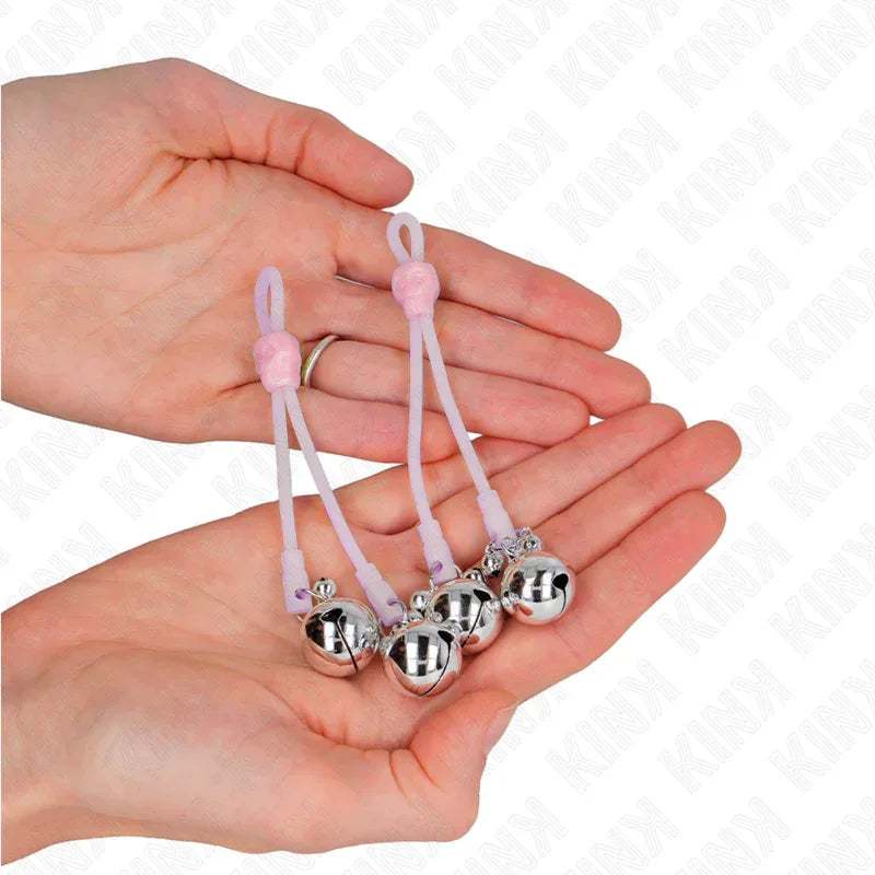 Kink – Pinces à Télépin Lumineuses Crâne avec Anneau Cloches Réglables Rose / Argent