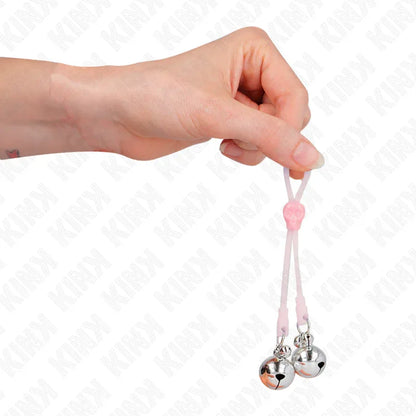 Kink – Pinces à Télépin Lumineuses Crâne avec Anneau Cloches Réglables Rose / Argent