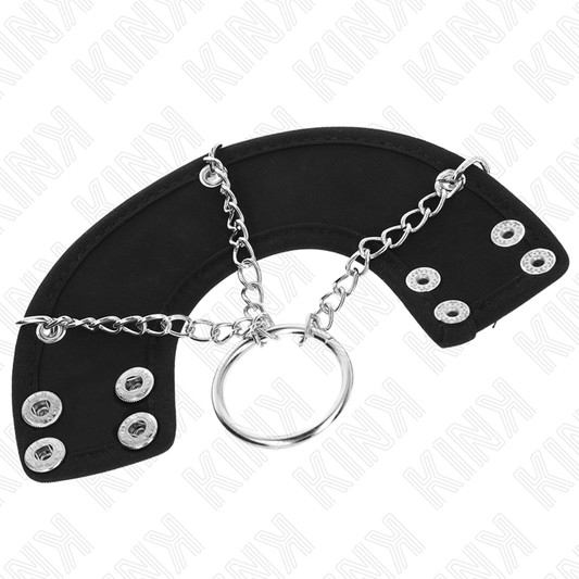 KINK - ANNEAU PÉNIS CHAÎNE 4 CM 7 CM MÉTAL AVEC CEINTURE EN CUIR