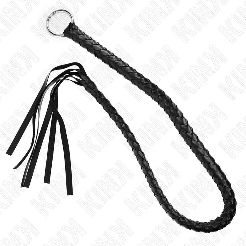 Kink – Fouet Serpent avec Anneau à Main Noir 65 cm