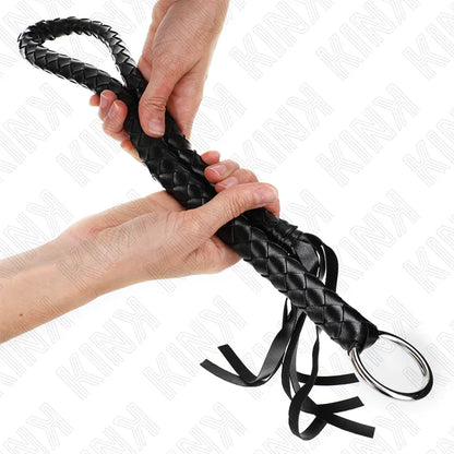 Kink – Fouet Serpent avec Anneau à Main Noir 65 cm