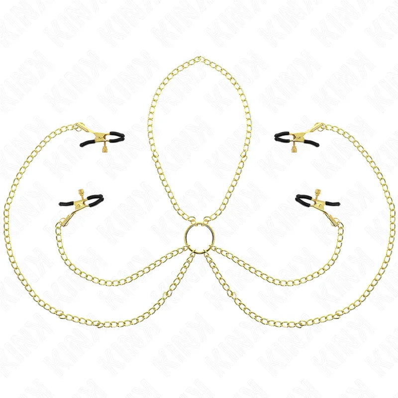 Kink – 4 Pinces à Tamelon et Clito Réglables Or