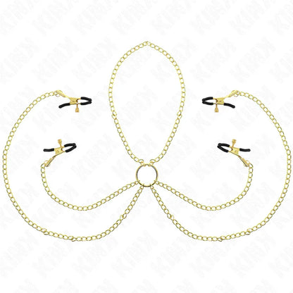 Kink – 4 Pinces à Tamelon et Clito Réglables Or