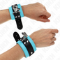 KINK - APPUI-POIGNETS VERROUILLABLES PREMIUM NOIR / BLEU RÉGLABLE 21-28 CM