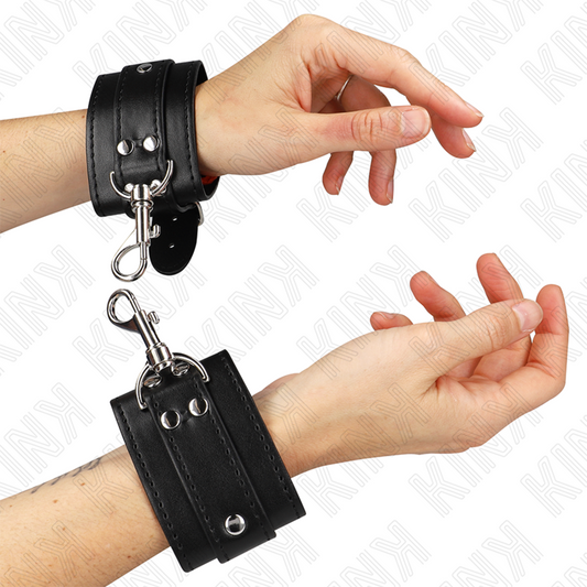 KINK - APPAREILS-POIGNETS VERROUILLABLE DUNGEON NOIR ADJUSTABLES 21-28 CM X 5.5 CM