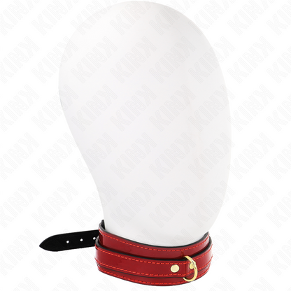 KINK - CUELLO AJUSTABLE ROJO VINO CON DETALLES DORADOS 29-42,5 CM X 4 CM