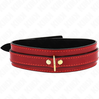 KINK - CUELLO AJUSTABLE ROJO VINO CON DETALLES DORADOS 29-42,5 CM X 4 CM