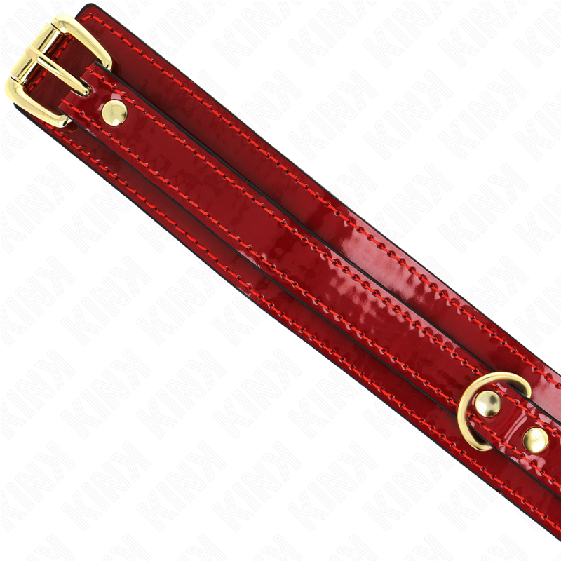 KINK - CUELLO AJUSTABLE ROJO VINO CON DETALLES DORADOS 29-42,5 CM X 4 CM