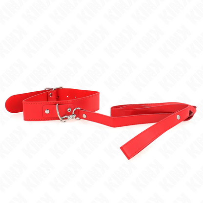 KINK - COLLAR CON CINTURÓN 116 CM PULSERA ROJA AJUSTABLE 32-50 CM X 8 CM