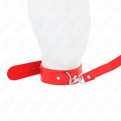 KINK - COLLAR CON CINTURÓN 116 CM PULSERA ROJA AJUSTABLE 32-50 CM X 8 CM