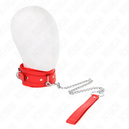 Kink – Collier avec Laisse 65 cm avec Restrictions Rouge 36 42 cm X 5,5 cm