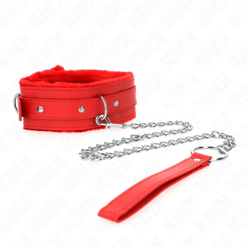 Kink – Collier avec Laisse 65 cm avec Restrictions Rouge 36 42 cm X 5,5 cm