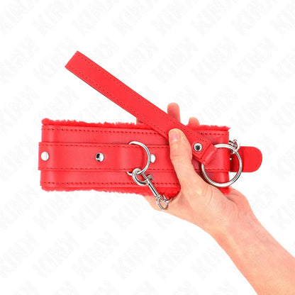 Kink – Collier avec Laisse 65 cm avec Restrictions Rouge 36 42 cm X 5,5 cm