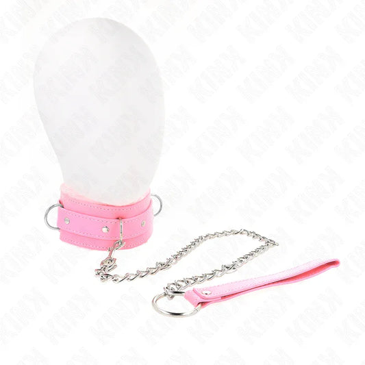 Kink – Collier avec Laisse 65 cm avec Restrictions Rose 36 42 cm X 5,5 cm