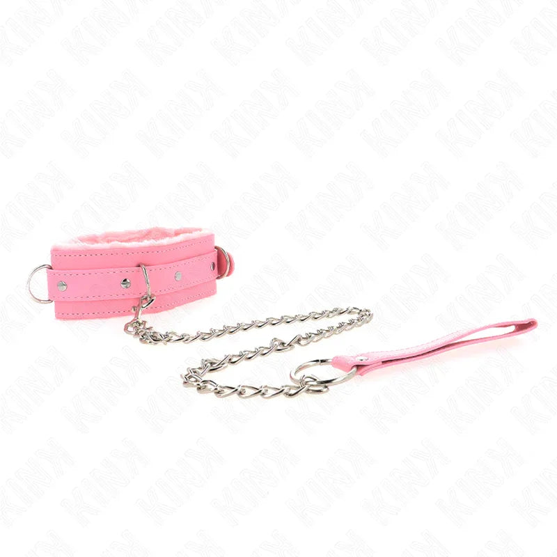 Kink – Collier avec Laisse 65 cm avec Restrictions Rose 36 42 cm X 5,5 cm