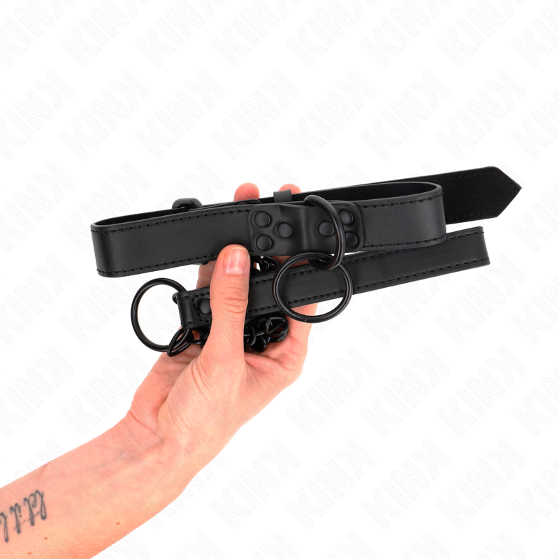 KINK - COLLAR OSCURO CON CORREA 65 CM AJUSTABLE 37-54 CM X 3 CM