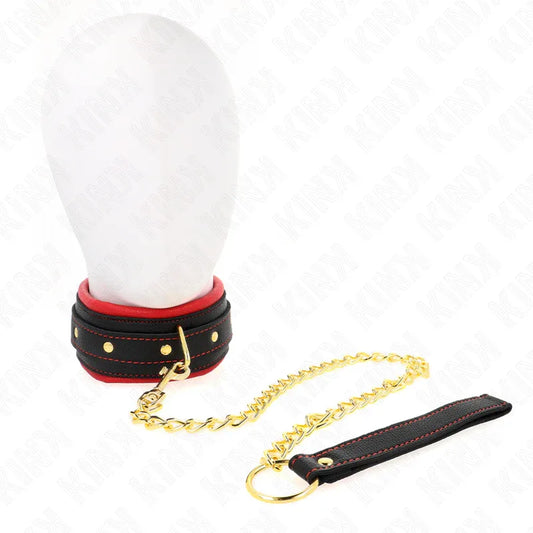 Kink – Collier avec Laisse en Tissu Uni Ajustable 33 48 cm X 5,7 cm