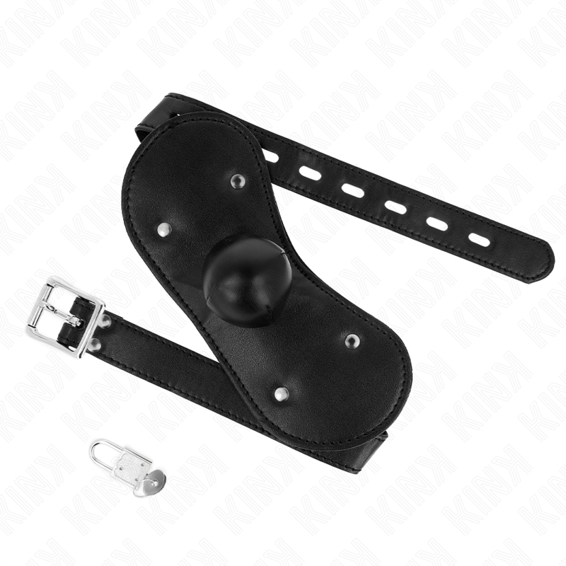 KINK - MORDAZA DE BOLA CON HEBILLAS PARA MÁSCARA Y CIERRE AJUSTABLE 42-60 CM