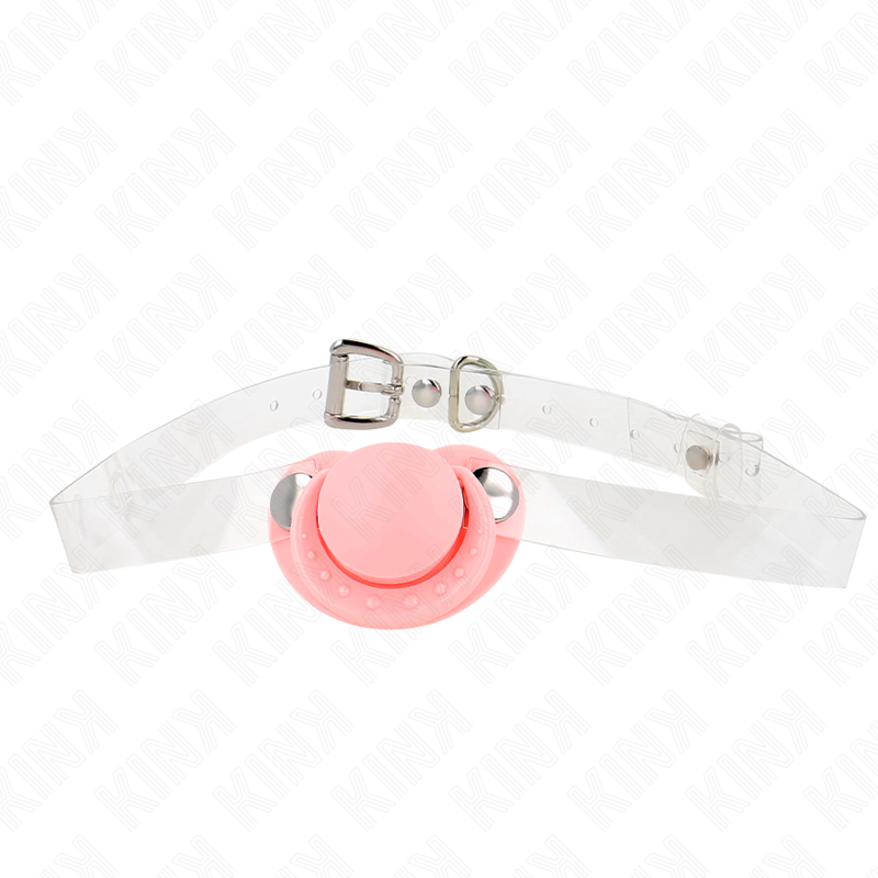 Gag en forme de sucette rose 5,5 x 4 cm ajustable 43-60 cm – Kink