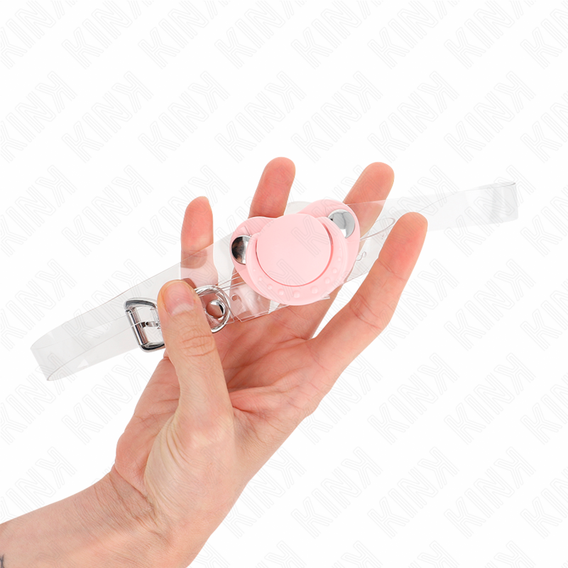 Gag en forme de sucette rose 5,5 x 4 cm ajustable 43-60 cm – Kink
