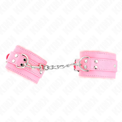 KINK - REPOSAMUÑECAS CON FORRO DE PIEL ROSA Y CINTURÓN AJUSTABLE ROSA 17-29 CM X 6 CM