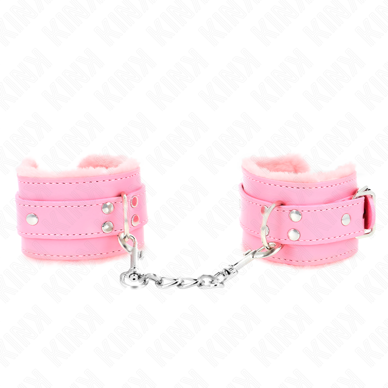 KINK - REPOSAMUÑECAS CON FORRO DE PIEL ROSA Y CINTURÓN AJUSTABLE ROSA 17-29 CM X 6 CM