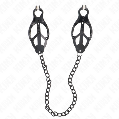 KINK - ABRAZADERAS DE METAL TRÉBOL JAPONÉS CON CADENA NEGRA 30 CM