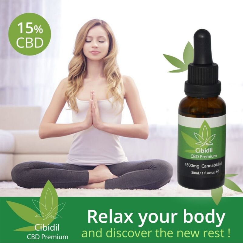 500 COSMÉTICOS - ACEITE DE CBD RELAJANTE CIBIDIL 15% 30 ML