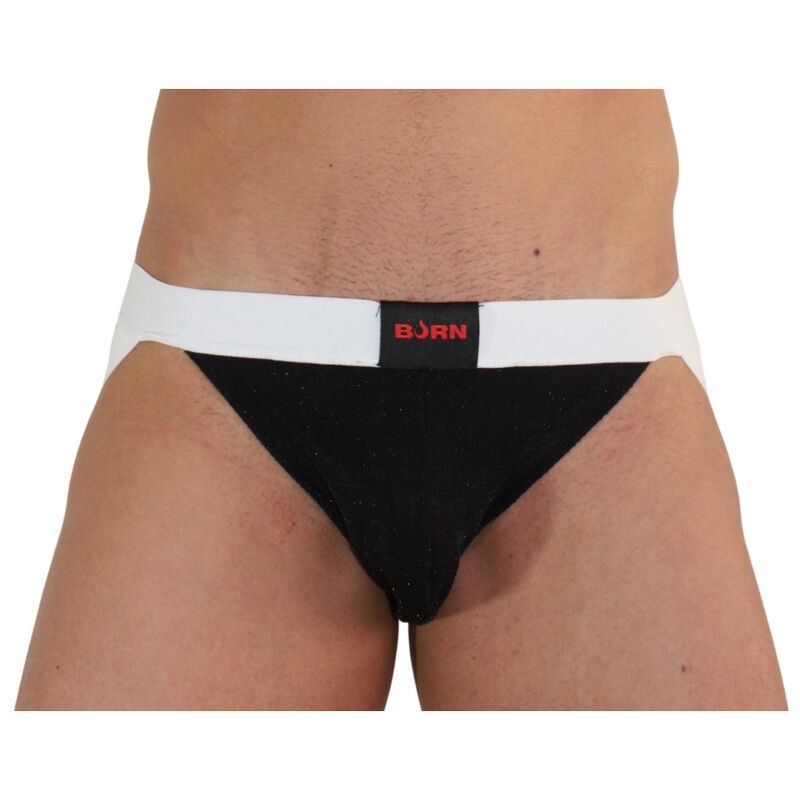 BURN - 004 JOCK NEGRO BRILLANTE / BLANCO XL
