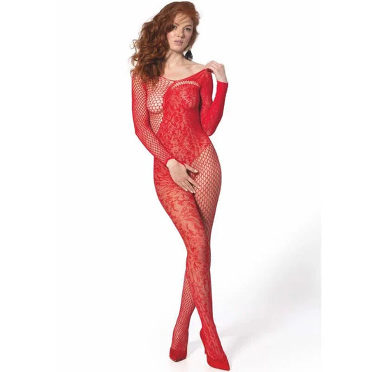 Passion – Bs 107 Bodystocking Rouge taille Unique