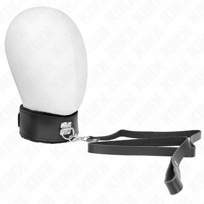 KINK - COLLAR CON CINTURÓN 116 CM CON CORREA AJUSTABLE DE CUERO NEGRO 40-48 CM X 6 CM