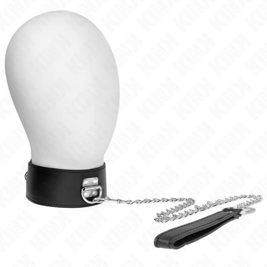KINK - COLLAR CON CINTURÓN 65 CM CON PULSERA AJUSTABLE NEGRA ANCHA 33,5-41 CM X 5 CM