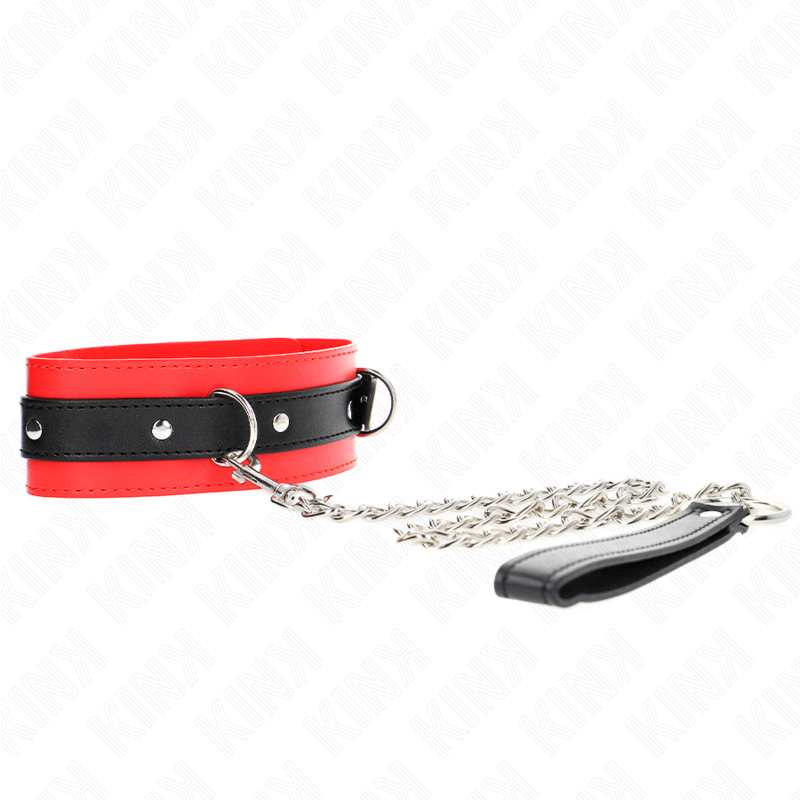 KINK - COLLAR CON CINTURÓN 65 CM CON CORREA ROJA 54 X 4,5 CM