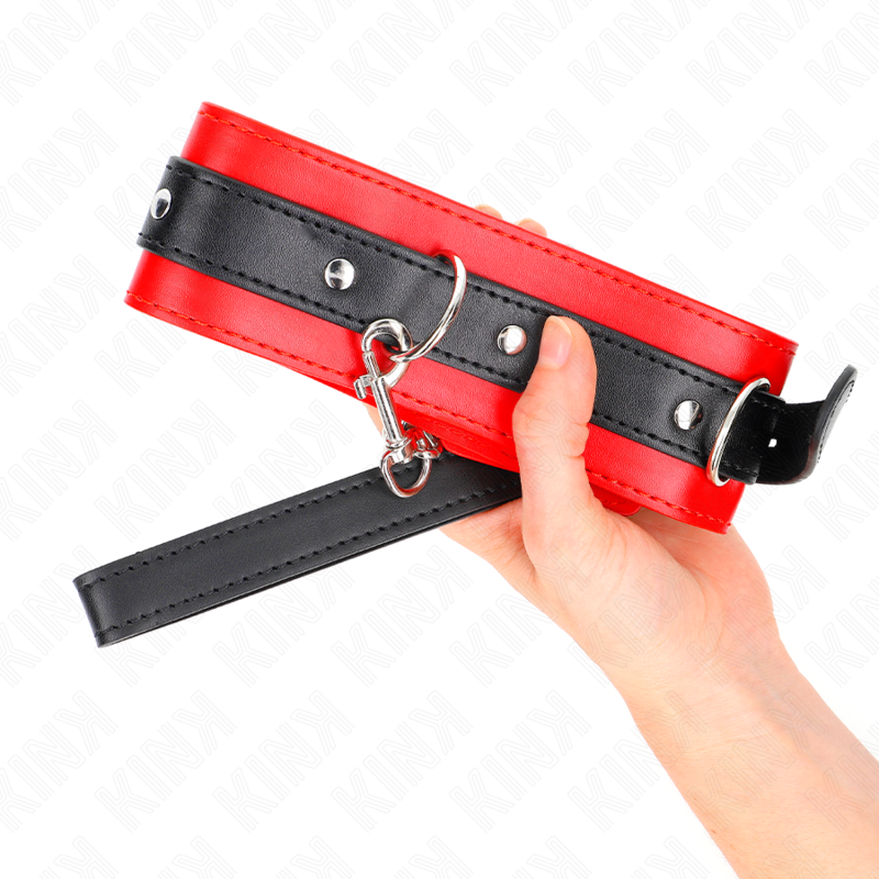 KINK - COLLAR CON CINTURÓN 65 CM CON CORREA ROJA 54 X 4,5 CM