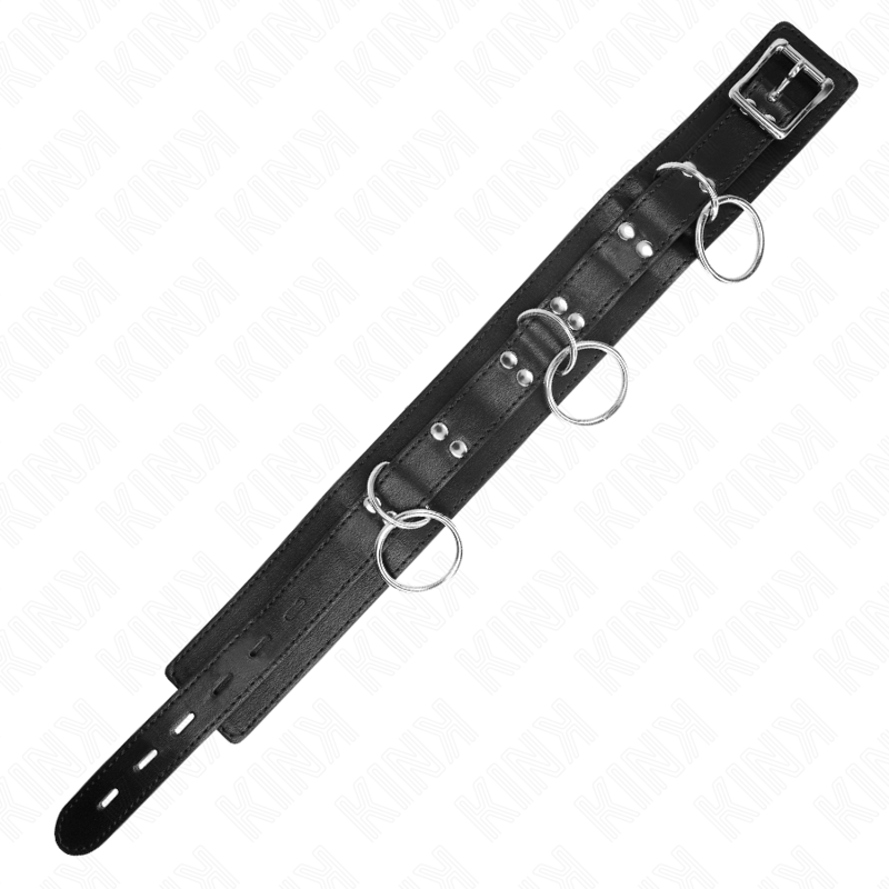 KINK - COLLIER SLAVE 3 ANNEAUX AVEC SANGLE 80 CM 53 X 5 CM
