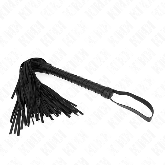 KINK - FOUET AVEC MANCHE TEXTURÉ NOIR 48.5 CM