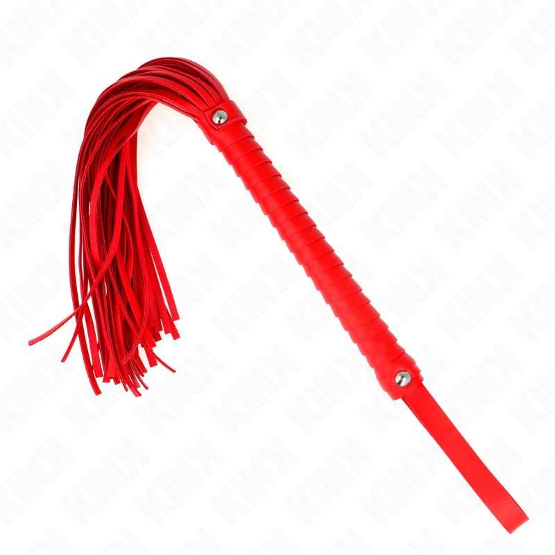 KINK - FOUET AVEC MANCHE TEXTURÉ ROUGE 48.5 CM